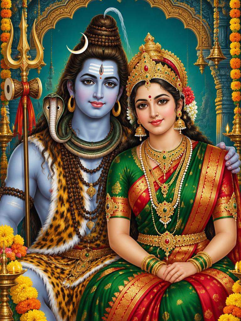 Shiva & Parvathi — devotional artwork